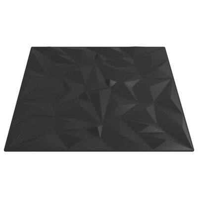 vidaXL Sienų plokštės, 48vnt., juodos, 50x50cm, EPS, 12m², ametistas