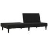 vidaXL Dvivietė sofa-lova su taburete, juoda, mikropluo&scaron;to audinys