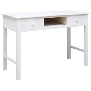 vidaXL Ra&scaron;omasis stalas, baltos spalvos, 110x45x76 cm, mediena