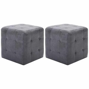 vidaXL Naktinės spintelės, 2vnt., pilkos, 30x30x30cm, dirbtinė oda
