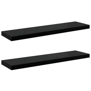 vidaXL Pakabinamos lentynos, 2vnt., juodos, 90x23,5x3,8cm, MDF