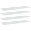 vidaXL Knygų lentynos plok&scaron;tės, 4vnt., baltos, 100x30x1,5cm, MDP