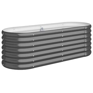 vidaXL Auk&scaron;tas sodo lovelis, antracito, 114x40x36cm, cinkuotas plienas