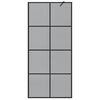 vidaXL Įėjimo du&scaron;o siena Juoda 90 x 195 cm grūdintas stiklas