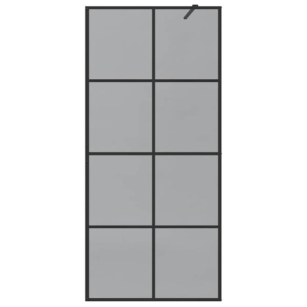 vidaXL Įėjimo du&scaron;o siena Juoda 90 x 195 cm grūdintas stiklas