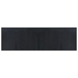 vidaXL Kilimas, stačiakampis, juodas, 60x200 cm, bambukas