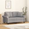 vidaXL Dvivietė sofa su pagalvėmis, &scaron;viesiai pilka, 120cm, audinys