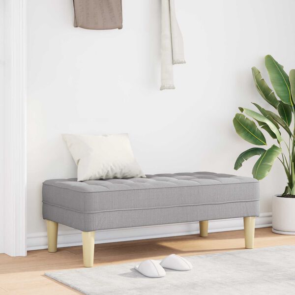 vidaXL suoliukas su pagalve Debesų pilka 113 x 57 x 39 cm audinys