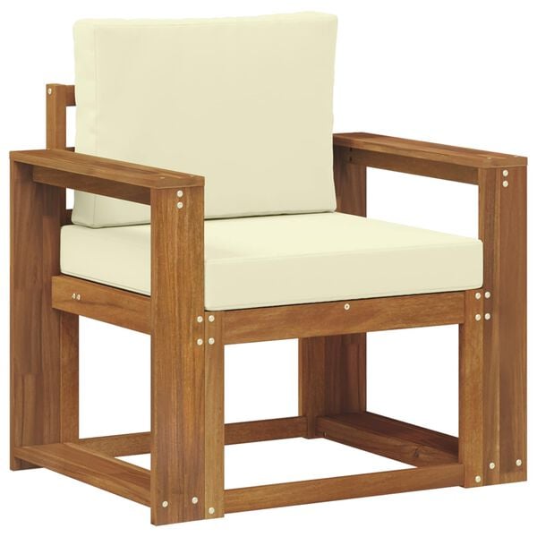 vidaXL Lauko sofa Tvirta akacijos mediena ir poliesteris Natūrali