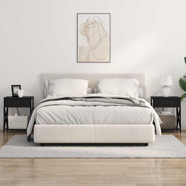 vidaXL &Scaron;alia lovos spintelė 2 pcs Juodas ąžuolas 41 x 31 x 51 cm