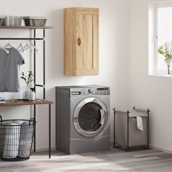 vidaXL Sieninė spintelė, ąžuolo, 34,5x34x90cm, apdirbta mediena