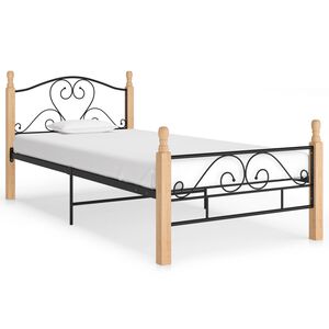 vidaXL Lovos rėmas, juodos spalvos, 90x200cm, metalas