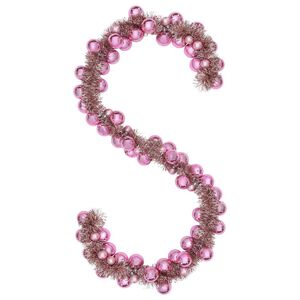 vidaXL Kalėdų rutulių girlianda Rožinė 186 cm Polystirenas