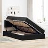 vidaXL Lova su daiktų laikymo vieta ir LED Juoda 120 x 190 cm Aksomas