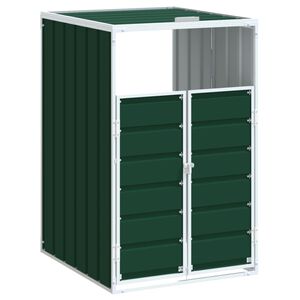 vidaXL Wheelie Bin saugykla vienai &scaron;iuk&scaron;liadėžei žaliai 72x81x115 cm