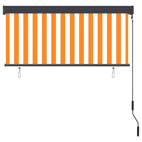 vidaXL Lauko roletas, baltos ir oranžinės spalvų, 140x250cm