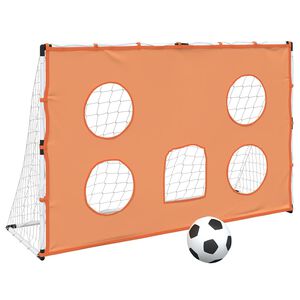 vidaXL Vaiki&scaron;ki futbolo vartai su taikiniu ir kamuoliu, 182x62x118cm