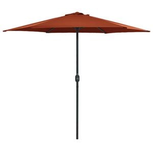 vidaXL Sodo skėtis nuo saulės su aliuminio stulpu, terakota, 270x246cm