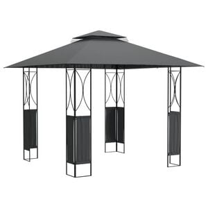 vidaXL Pavėsinė su stogu, antracito spalvos, 300x300x270cm, plienas