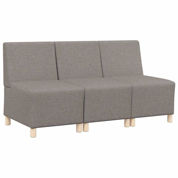 vidaXL Modulinis sofa vienetas be rankų 3 pcs Taupe 55 x 74 x 82 cm