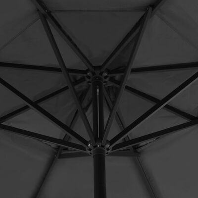 vidaXL Lauko skėtis su aliuminio stulpu, antracito sp., 500 cm