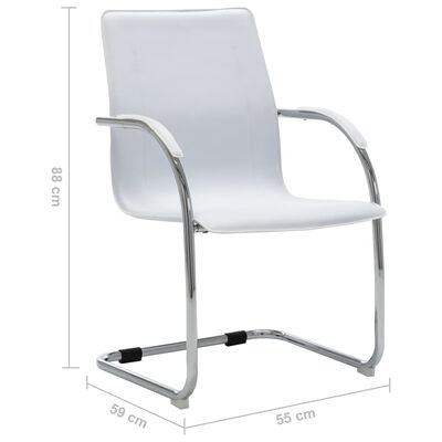vidaXL Gembinė biuro kėdė, baltos spalvos, dirbtinė oda