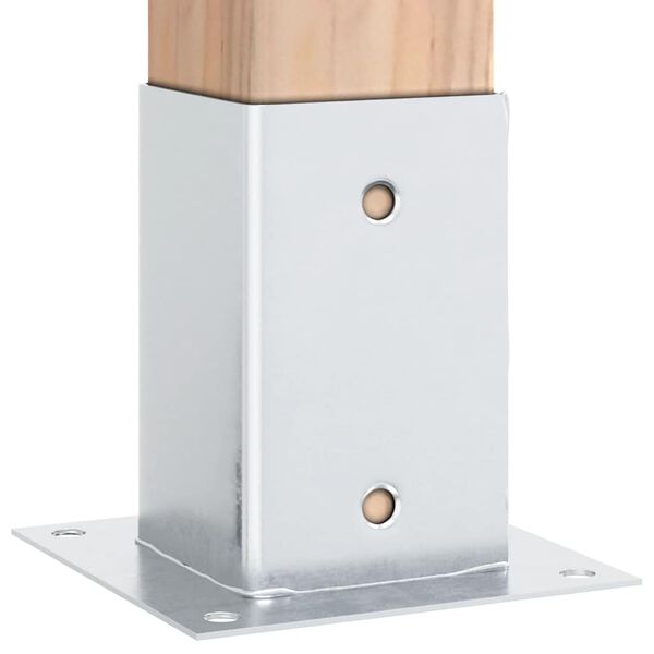 vidaXL Stulpų pagrindai kvadratiniai, 12vnt., sidabriniai, 91x91mm