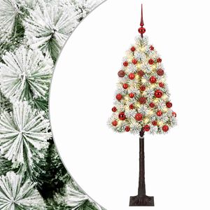vidaXL Dirbtinė eglutė su lankstomomis &scaron;akomis ir bumbulais 120 cm