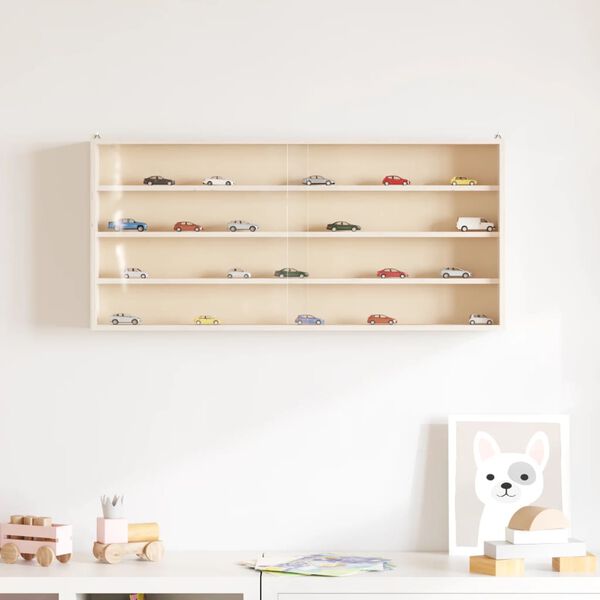 vidaXL Medinė kolekcinė vitrina su durelėmis, 80x8,5x37cm