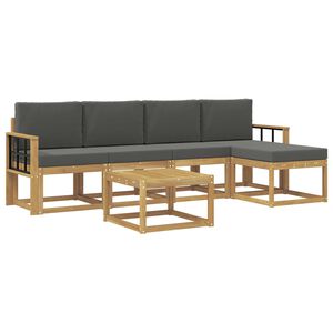vidaXL Lauko sofos komplektas su pagalve 6 pcs Balta ir antracito