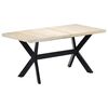 vidaXL Valgomojo stalas, baltas, 160x80x75cm, mango med. mas.