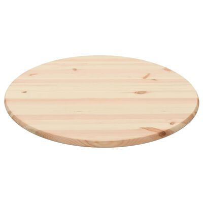 vidaXL Stalviršis, natūrali pušies mediena, apvalus, 25 mm, 80 cm