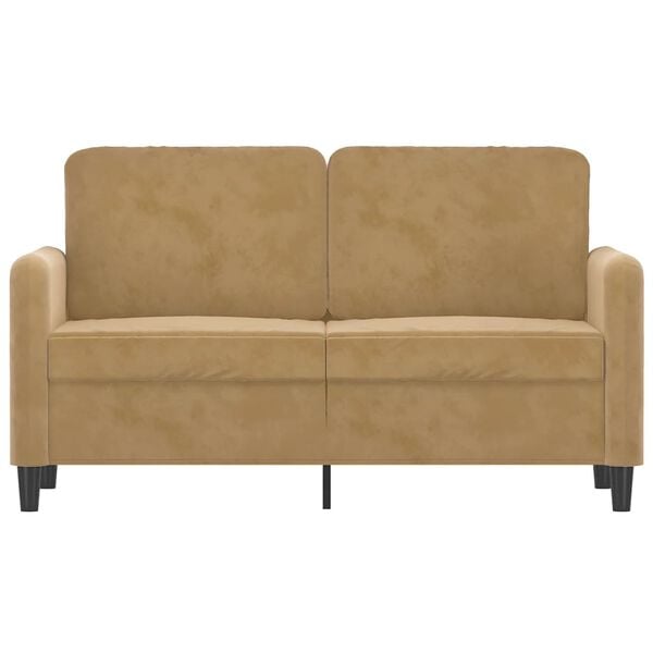 vidaXL Dvivietė sofa, rudos spalvos, 120cm, aksomas