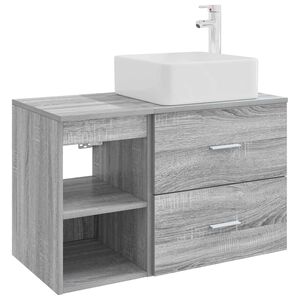 vidaXL Vonios baldų rinkinys 2 pcs Pilka Sonoma Apdirbta mediena