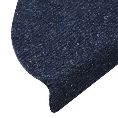 vidaXL Lipnūs laiptų kilimėliai, 15vnt., mėlynos spalvos, 56x17x3 cm