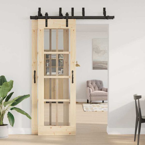 vidaXL Stumdomų durų įrangos rinkinys, juodos sp., 152,5cm, plienas