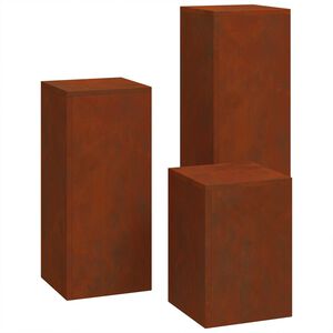 vidaXL Augalų stovas 3 pcs Rūdijanti
