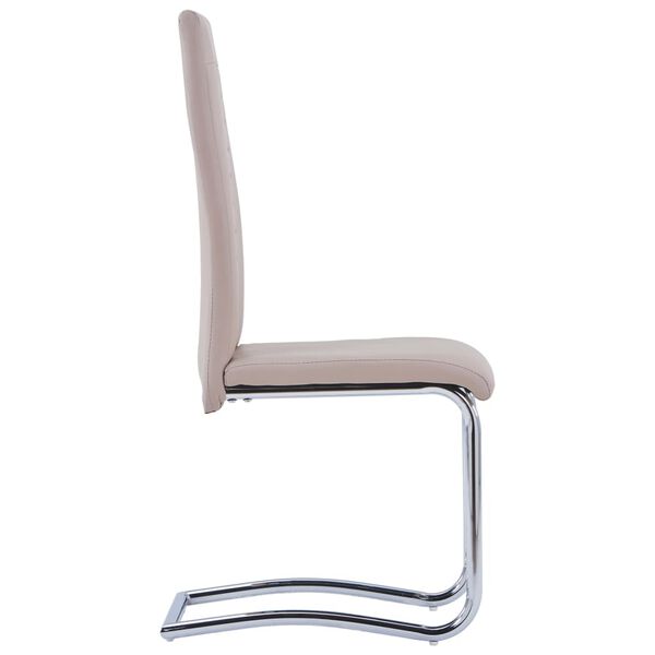 vidaXL Gembinės valgomojo kėdės, 4vnt., kapučino, dirbtinė oda