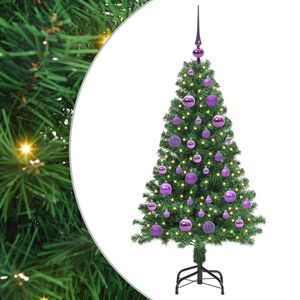 vidaXL Dirbtinė Kalėdų eglutė Žalia 120 cm PVC ir Plienas ir Plastikas