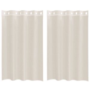 vidaXL Voile užuolaidos su įvorėmis, 2vnt., kreminės, 140x175cm