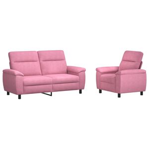 vidaXL Sofos komplektas 2 pcs Rožinė Audinys