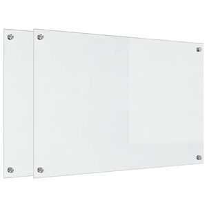 vidaXL Virtuvės užpakalinė plok&scaron;tė 2 pcs Skaidrus 90 x 60 cm