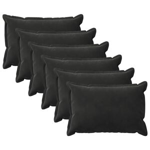 vidaXL Pagalvėlė 6 vnt. HOUTEN Juoda 30 x 50 cm Aksomas