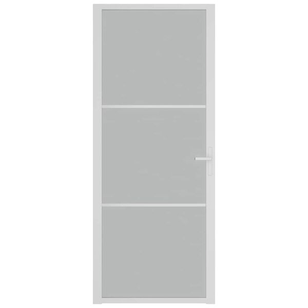 vidaXL Vidaus durys, baltos, 83x201,5cm, matinis stiklas ir aliuminis