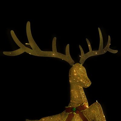 vidaXL Kalėdinė dekoracija skrendantis elnias, auksinis, 120 LED