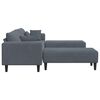 vidaXL Sofa su pagalve 3 pcs Tamsiai pilka Aksomas