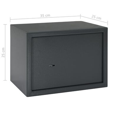 vidaXL Mechaninis seifas, tamsiai pilkas, 35x25x25cm, plienas