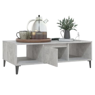 vidaXL Kavos staliukas, betono pilkos spalvos, 103,5x60x35cm, MDP