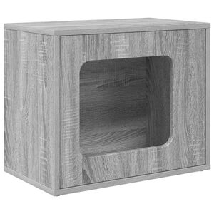 vidaXL Katės namelis Pilkas Sonoma 51 x 30 x 42,5 cm Apdirbta mediena