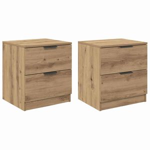 vidaXL &Scaron;alia lovos spintelė 2 pcs Amatininkų ąžuolas 45 x 39 x 50 cm